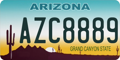 AZ license plate AZC8889