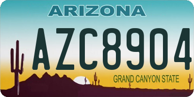 AZ license plate AZC8904