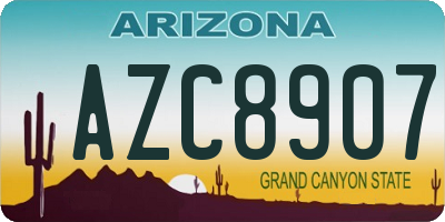 AZ license plate AZC8907