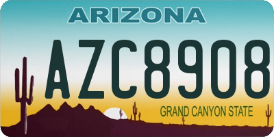 AZ license plate AZC8908