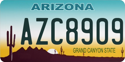 AZ license plate AZC8909