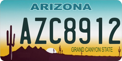 AZ license plate AZC8912