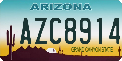 AZ license plate AZC8914