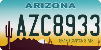 AZ license plate AZC8933