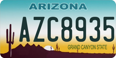 AZ license plate AZC8935