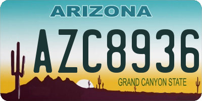AZ license plate AZC8936