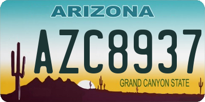 AZ license plate AZC8937