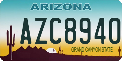 AZ license plate AZC8940