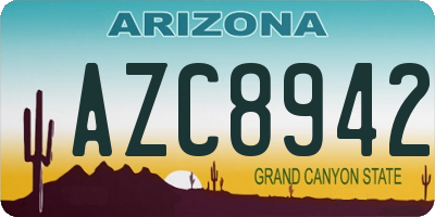 AZ license plate AZC8942