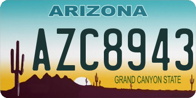 AZ license plate AZC8943