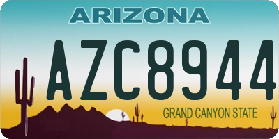 AZ license plate AZC8944