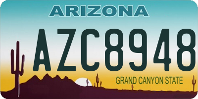 AZ license plate AZC8948