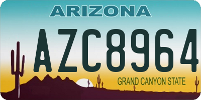AZ license plate AZC8964