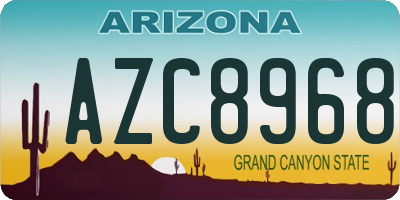 AZ license plate AZC8968