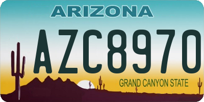 AZ license plate AZC8970