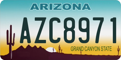 AZ license plate AZC8971