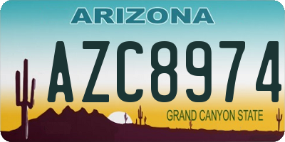 AZ license plate AZC8974