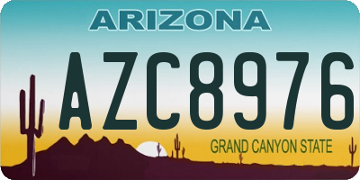 AZ license plate AZC8976