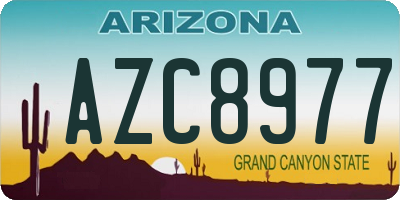 AZ license plate AZC8977