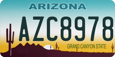 AZ license plate AZC8978