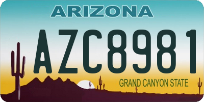 AZ license plate AZC8981