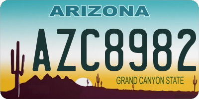 AZ license plate AZC8982