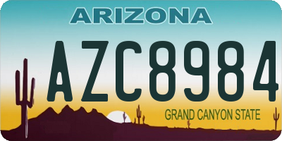 AZ license plate AZC8984
