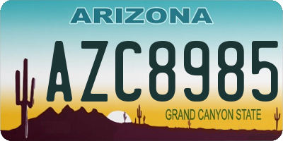 AZ license plate AZC8985
