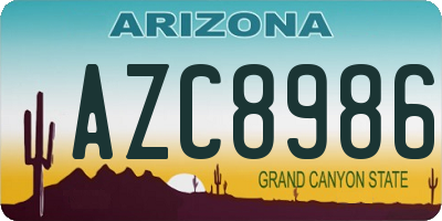 AZ license plate AZC8986