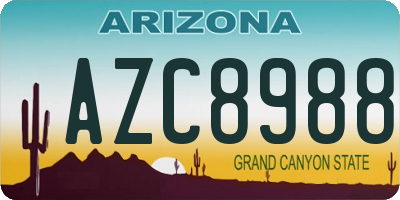 AZ license plate AZC8988