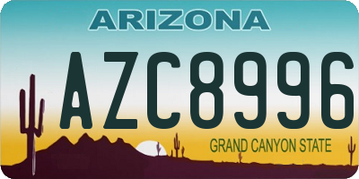 AZ license plate AZC8996