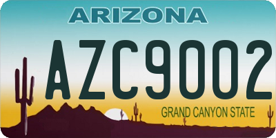 AZ license plate AZC9002