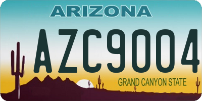 AZ license plate AZC9004