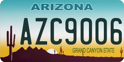 AZ license plate AZC9006