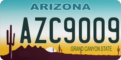AZ license plate AZC9009
