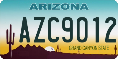 AZ license plate AZC9012