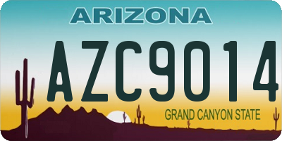 AZ license plate AZC9014