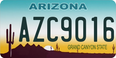 AZ license plate AZC9016