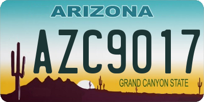 AZ license plate AZC9017