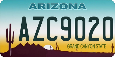 AZ license plate AZC9020