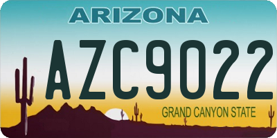 AZ license plate AZC9022
