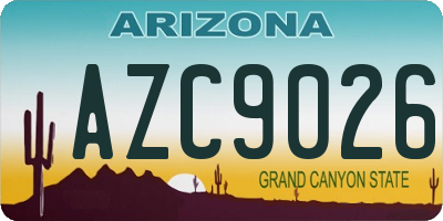 AZ license plate AZC9026
