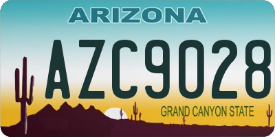 AZ license plate AZC9028