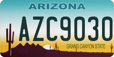 AZ license plate AZC9030
