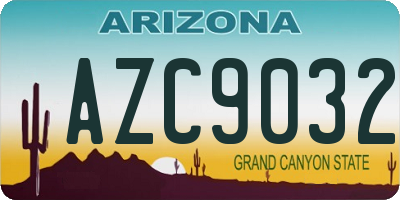AZ license plate AZC9032