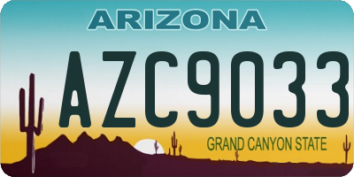 AZ license plate AZC9033