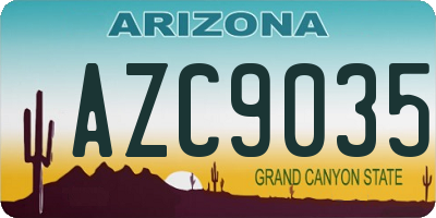 AZ license plate AZC9035