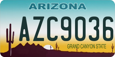 AZ license plate AZC9036