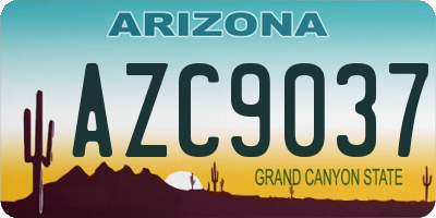 AZ license plate AZC9037