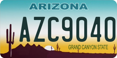 AZ license plate AZC9040